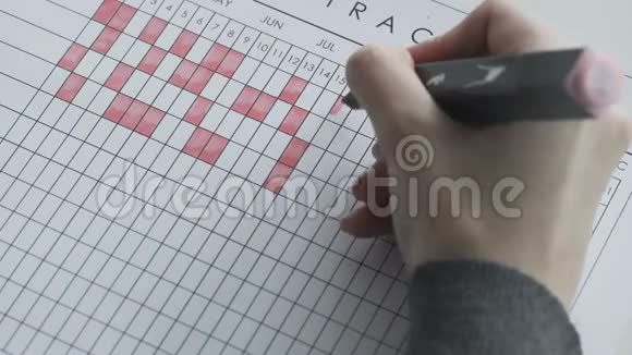 用红毛毡笔在日历上标记天数视频的预览图