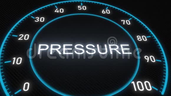 压力未来式仪表或指示器概念三维动画视频的预览图