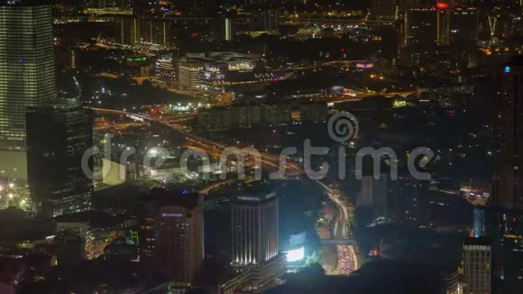 马来西亚吉隆坡夜城时间推移的天空景色视频的预览图