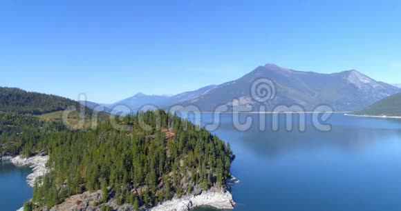 阳光明媚的4k美丽的湖泊和森林视频的预览图