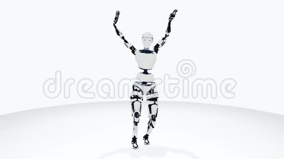 机器人Android人工智能女人跳舞科幻时尚机器人女孩可爱的机器人女人视频的预览图