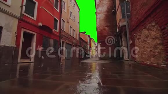 在古城中央用绿色的天空为色度键视频的预览图