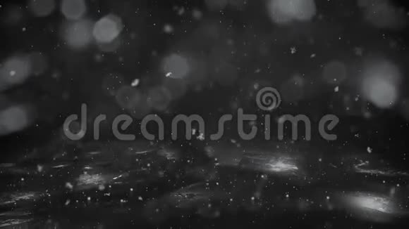 冬季白色运动背景灯落在冰上的雪离焦波克环视频的预览图
