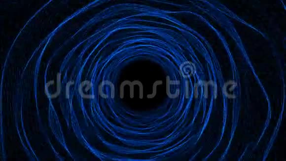 抽象蓝色太空隧道或时间扭曲旅行视频的预览图