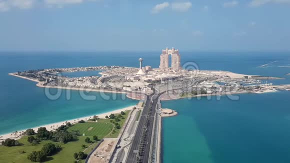 阿布扎比的空中景观岛景视频的预览图