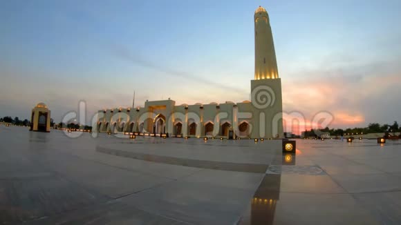 多哈大清真寺日落视频的预览图