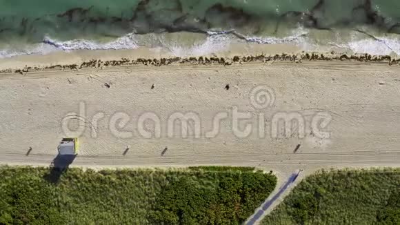 美国迈阿密阳光海滩俯瞰图视频的预览图