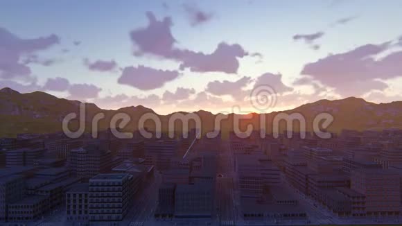 城市背景的日出视频的预览图