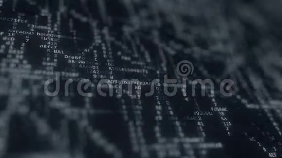 屏幕上混沌闪烁的电脑符号可循环运动背景视频的预览图