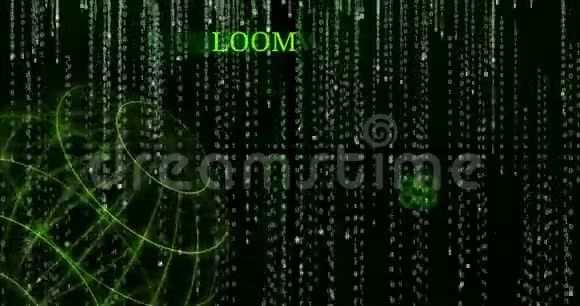 发光织机网络LOOM符号与下降的二进制代码符号视频的预览图
