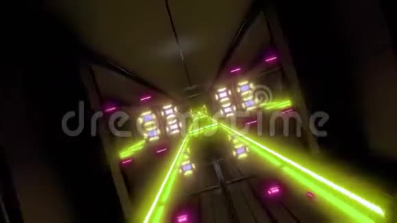 旋转空间隧道走廊vj循环无限三维插图视频的预览图