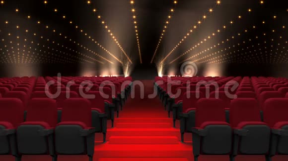 电影院座位礼堂有闪烁的灯光视频的预览图