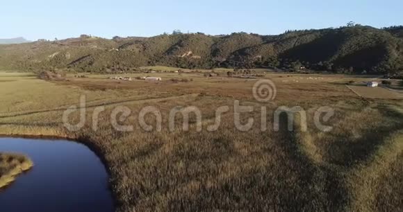 山区附近的草地景观4k视频的预览图