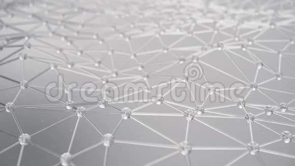 分子结构在原子水平上的缓慢运动带颗粒三角形网格的慢运动科学概念视频的预览图