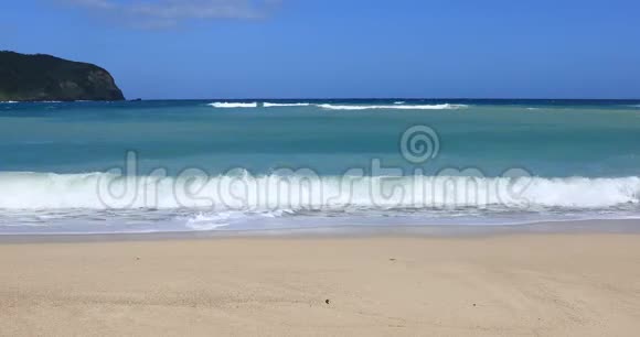 鹿儿岛大岛阿迈岛Kuninao海滩的温和海浪视频的预览图