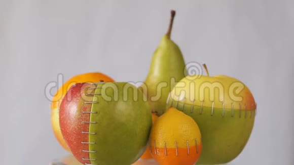 混合水果转基因水果概念视频的预览图