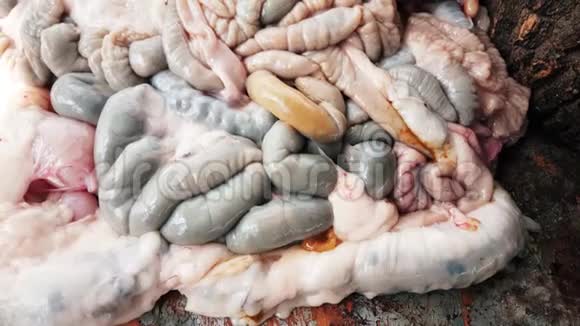 献祭宰牲节祭牲节羊的内脏视频的预览图