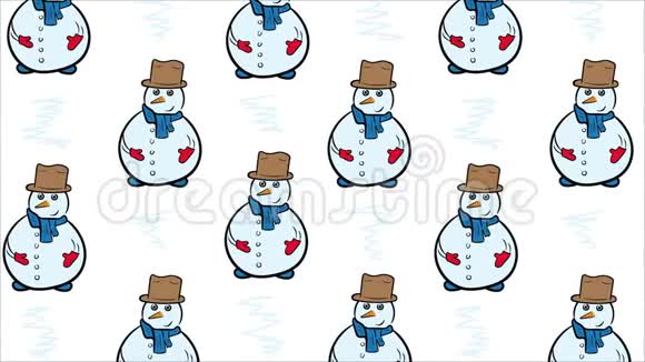 穿白色帽子的雪人视频的预览图