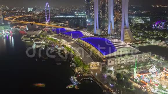 新加坡激光显示城市景观时间流逝视频的预览图
