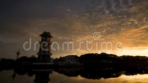 美丽的日出时间临近马来西亚阿洛尔塞塔尔河视频的预览图