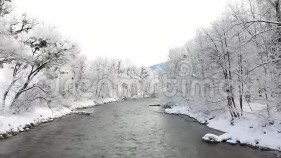 奥地利施蒂里亚恩施塔尔的恩恩斯河冬季视频的预览图