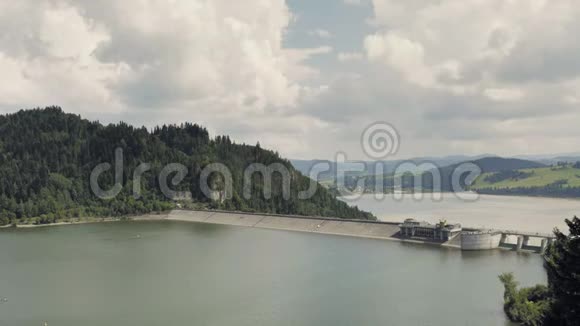 水巨混凝土坝水力发电站视频的预览图