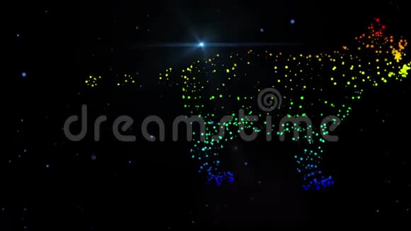 神奇的银河夜空中有闪亮的星星的猫视频的预览图