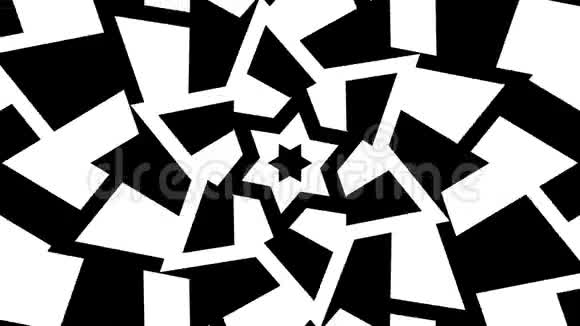 六角星大卫星旋转增加黑白旋转犹太符号无缝环视频的预览图