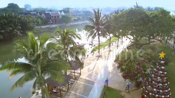 从棕榈树顶到河滨的观景台视频的预览图