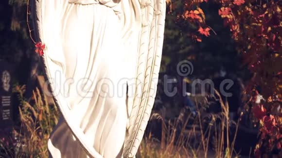 天使雕像的全景视频视频的预览图