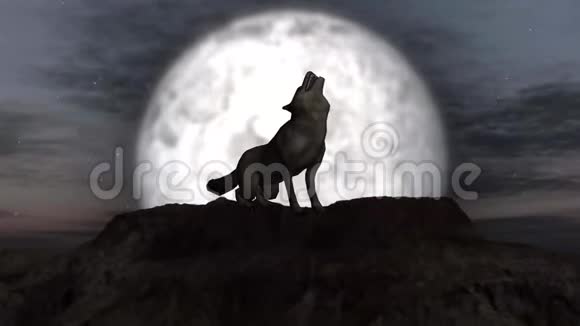 狼嚎的满月个人元素1绿色屏幕视频的预览图