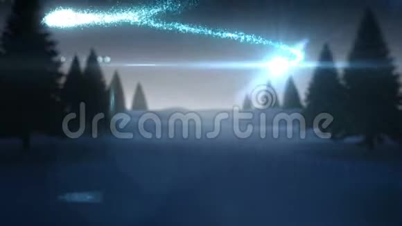 光线在雪景周围螺旋移动视频的预览图