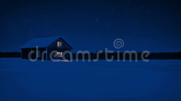 夜幕降临的乡村别墅视频的预览图
