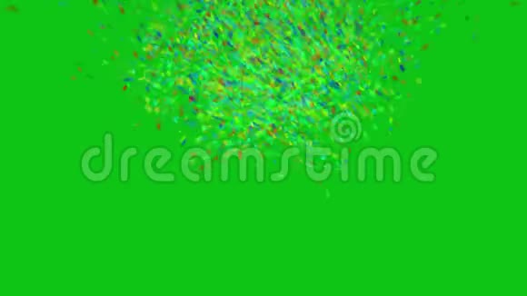 绿屏上五彩纸屑爆炸假日或聚会背景视频的预览图