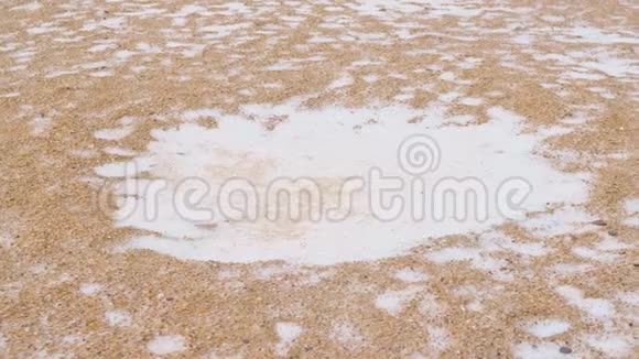 沙滩有雪景特写视频的预览图