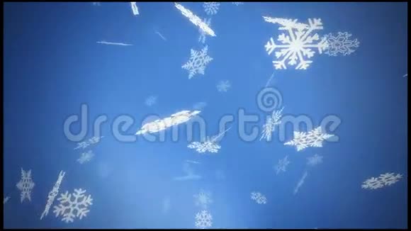蓝色雪花背景视频的预览图