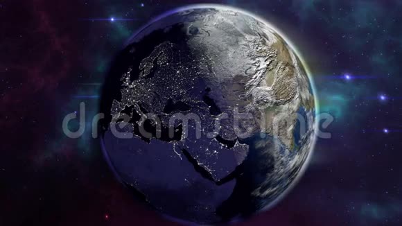 飞行到开明地球的动画ufos视频的预览图