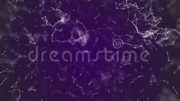 大数据可视化抽象纳米技术靛蓝色丛背景网状纳米技术全球网络视频的预览图