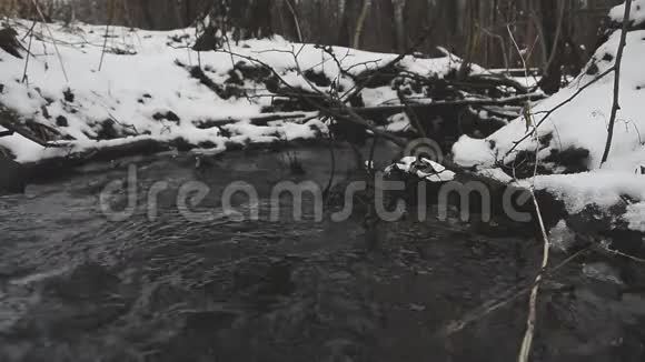 天桥雪冬或春溪视频的预览图