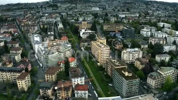 洛桑城市景观鸟瞰瑞士视频的预览图