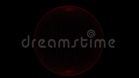 由红点组成的动画抽象球体视频的预览图