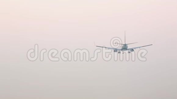 飞机在雾中降落在跑道上视频的预览图