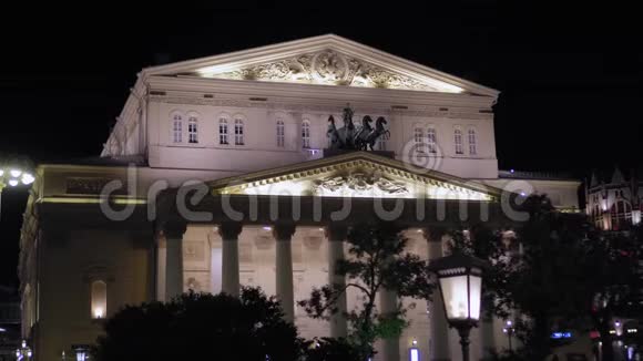 莫斯科Bolshoi剧院美丽的复古立面建于1776年4K视频的预览图