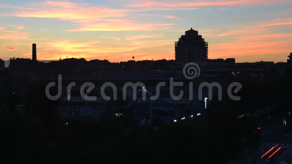 意大利米兰的城市景观日落时间视频的预览图