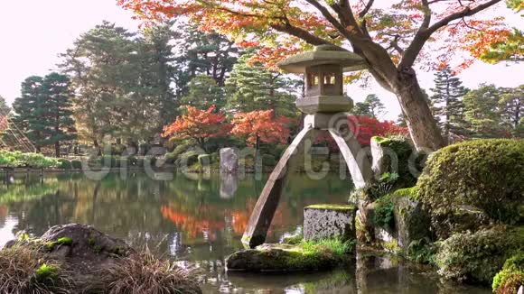 日本石川县金泽市木乃季期间的Kenrokuen花园视频的预览图