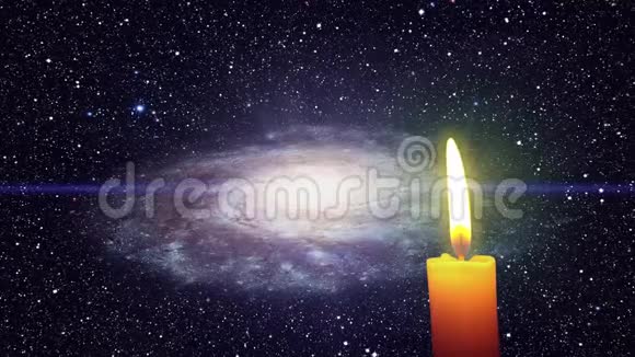 一支蜡烛和一个星系视频的预览图