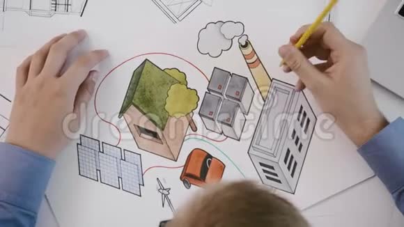 家庭自动化项目的俯视图工程师视频的预览图