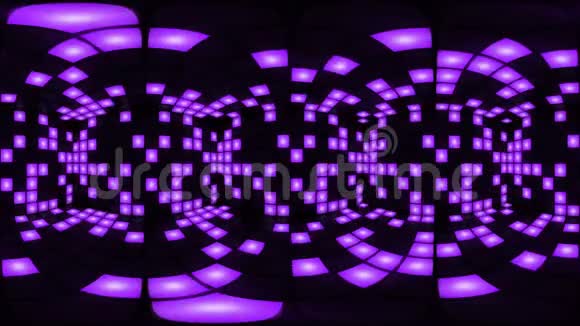 360VR紫迪斯科夜总会舞池墙灯格背景vj循环视频的预览图
