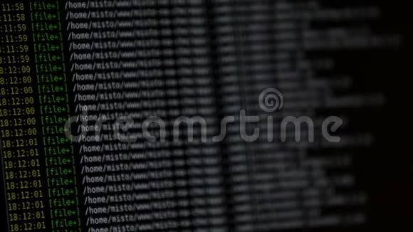 互联网网站代码运行下来的计算机屏幕终端报告错误视频的预览图
