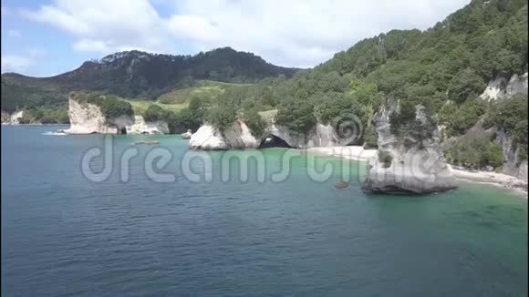 新西兰科罗曼德尔半岛大教堂湾视频的预览图